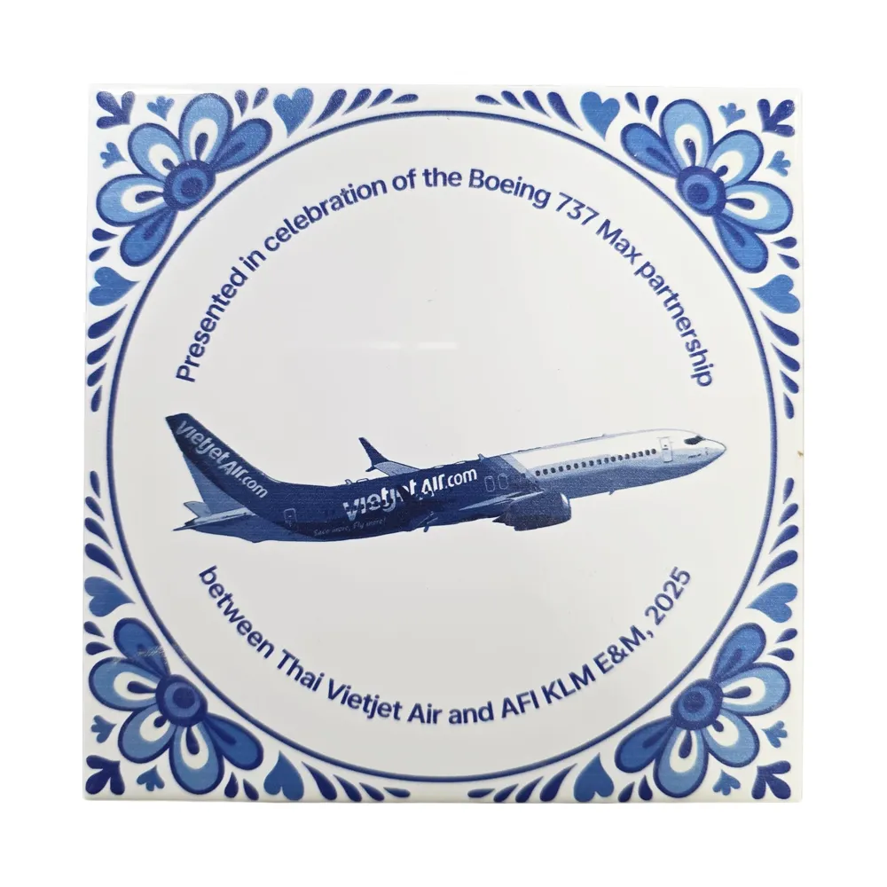 Delfts blauw tegeltje met tekst