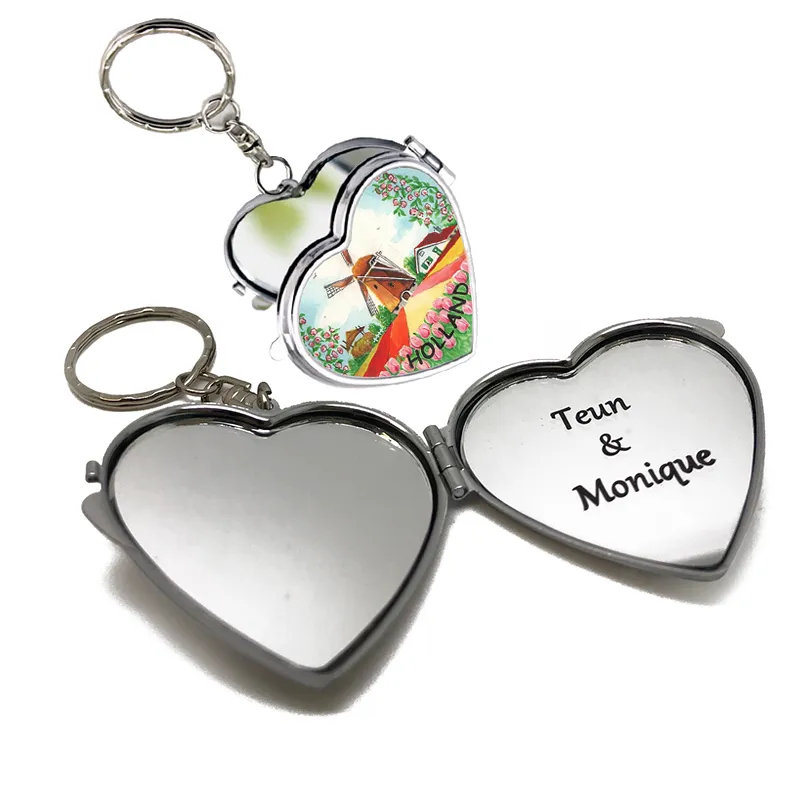 Spiegel sleutelhanger Holland molen met naam of logo