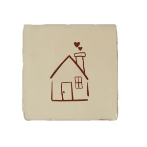 Gekleurde tegeltje huisje beige