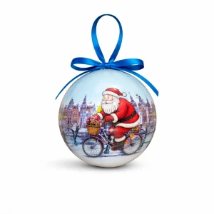 Kerstman op fiets