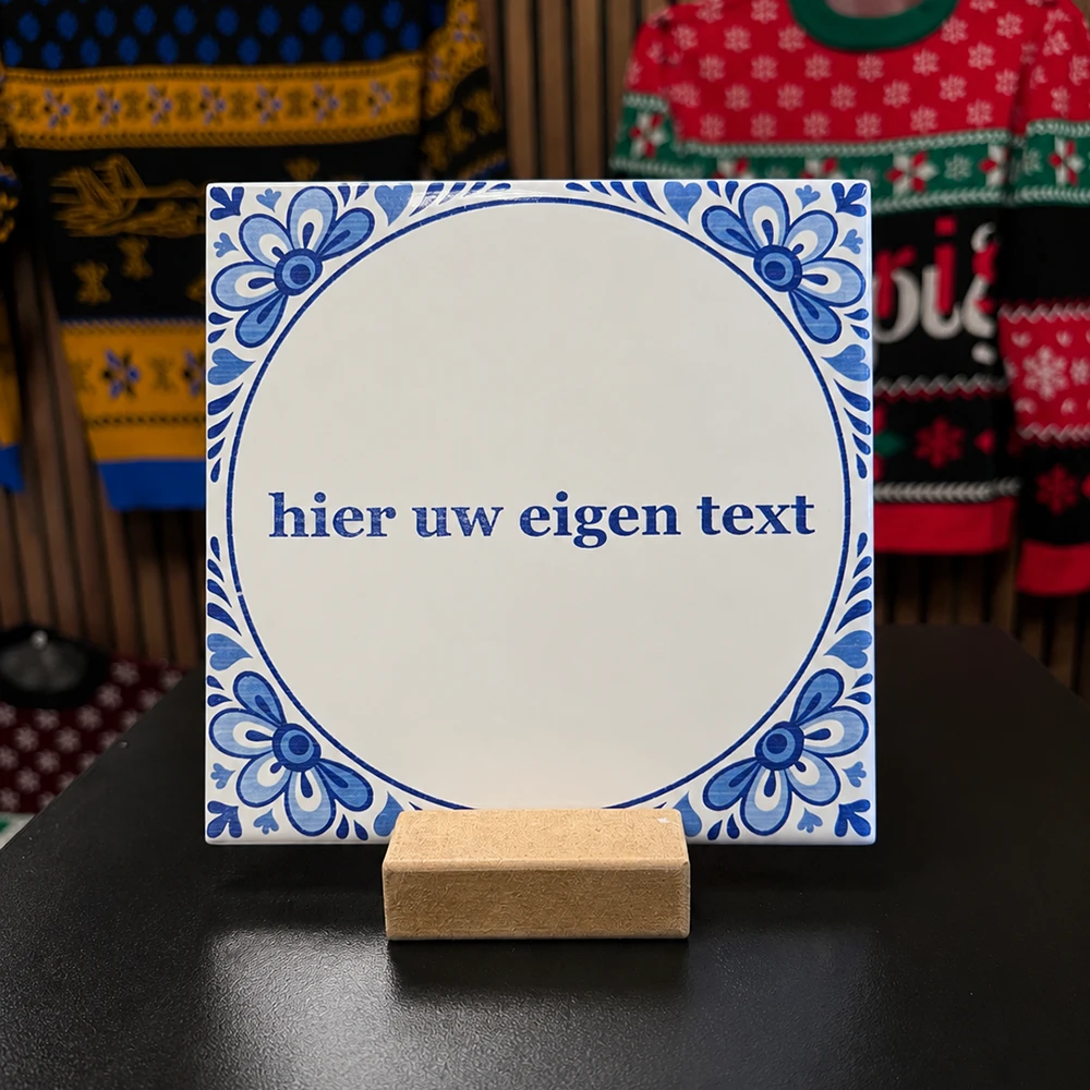 Delfter Blaue Fliesen mit Text